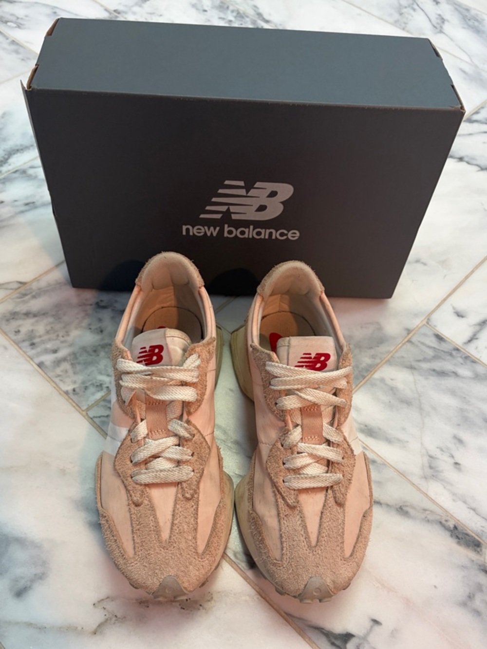 New Balance Women's Blush Pink Suede & Mesh Runners